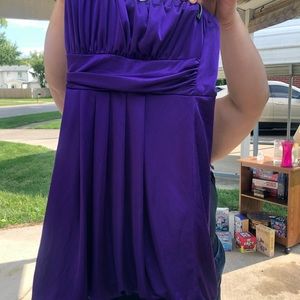 Purple Strapless Cocktail Dress